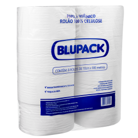 Papel Higienico Rolão Blupack 100% Celulose 8x300m
