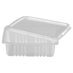 POTE RETANGULAR KING PACK  500ML COM TAMPA PARA FREEZER E MICROONDAS COM 5 UNIDADES