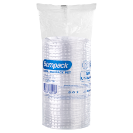 Tampa Pet Bompack ECO Transparente com Furo embalagem com 50 unidades (TB02503H)