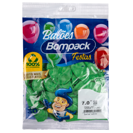 Balao Liso N7 Bompack Verde Escuro embalagem com 30 unidades