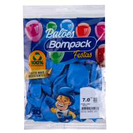 Balao Liso N7 Bompack Azul Escuro embalagem com 30 unidades