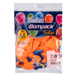 Balao Liso N7 Bompack Laranja embalagem com 30 unidades