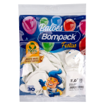 Balao Liso N7 Bompack Branco embalagem com 30 unidades