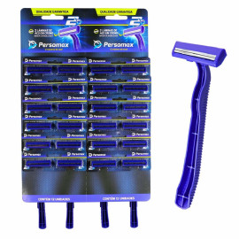 Aparelho de Barbear Persomax 2 Azul cartela com 2 unidades
