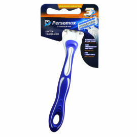 Aparelho de Barbear Persomax 3 Confort Azul Cartela