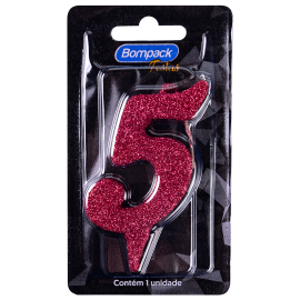 Vela Especial Bompack N5 Rosa embalagem com 4 unidades