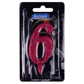 Vela Especial Bompack N6 Rosa embalagem com 4 unidades