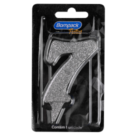 Vela Especial Bompack N7 Prata embalagem com 4 unidades