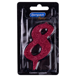 Vela Especial Bompack N8 Rosa embalagem com 4 unidades