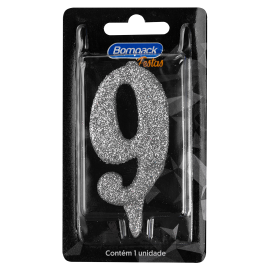 Vela Especial Bompack N9 Prata embalagem com 4 unidades