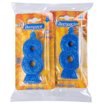 Vela Supernumeros Bompack N8 Azul embalagem com 4 unidades