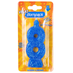 Vela Supernumeros Bompack N8 Azul embalagem com 4 unidades