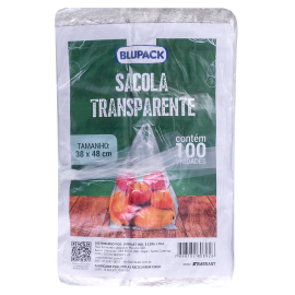 SACOLA TRANSPARENTE 38X48 FARDO COM 100 UNIDADES