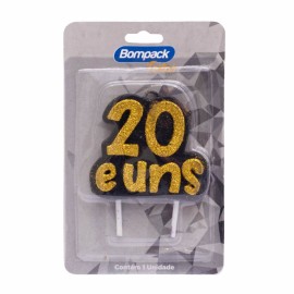 Vela Especial Bompack 20 e Uns cor Ouro