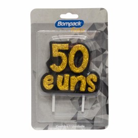 Vela Especial Bompack 50 e Uns cor Ouro